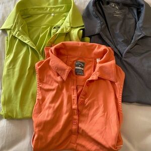 Womens XS Sleeveless Golf Polo Adidas Callaway 3x Lot (green, pink, grey)